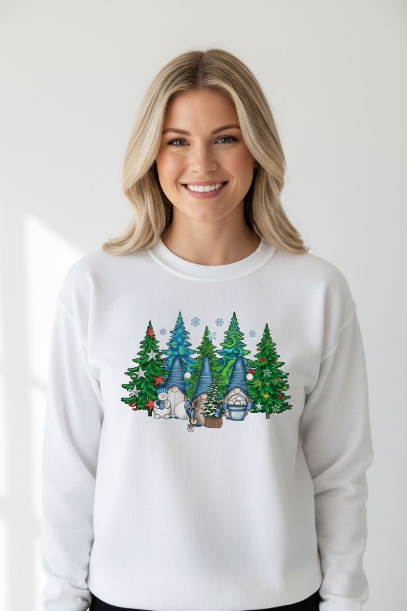 Trees & Gnomes Crew Neck Sweatshirt