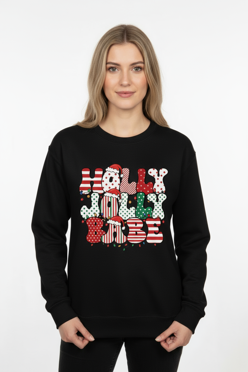 Holly Jolly Babe Crew Neck Sweatshirt