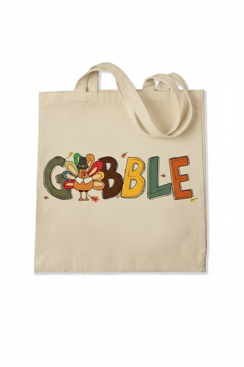 Gobble Tote Bag Gusseted Natural Canvas